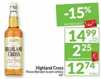 Intermarché Highland cross finest blended scotch whisky aanbieding