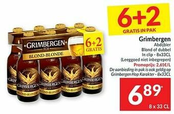 Intermarché Grimbergen abdijbier blond of dubbel aanbieding
