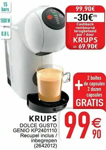 Cora Krups dolce gusto genio kp2401110 aanbieding