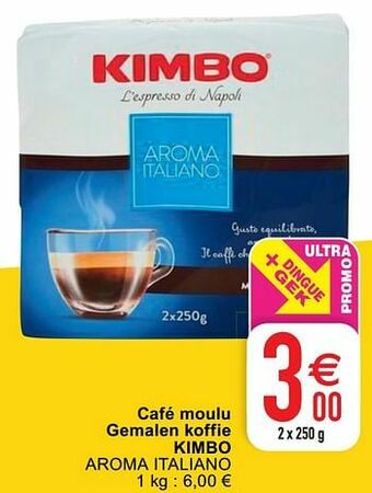 Cora Café moulu gemalen koffie kimbo aroma italiano aanbieding