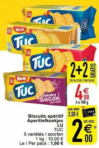 Cora Biscuits apéritif aperitiefkoekjes lu tuc aanbieding