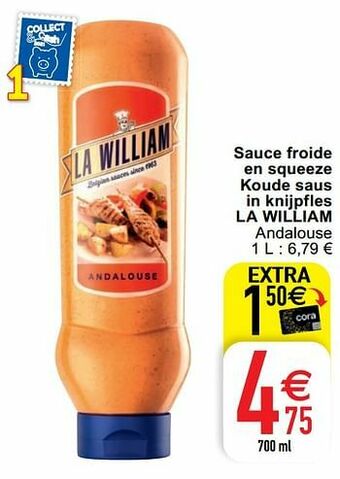 Cora Sauce froide en squeeze koude saus in knijpfles la william aanbieding