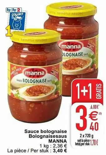 Cora Sauce bolognaise bolognaisesaus manna aanbieding