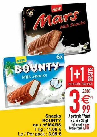 Cora Snacks bounty ou - of mars aanbieding