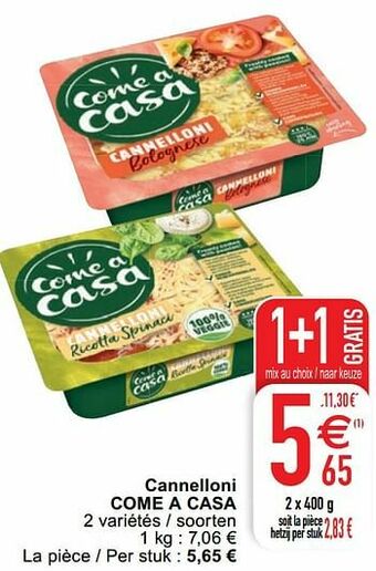 Cora Cannelloni come a casa aanbieding