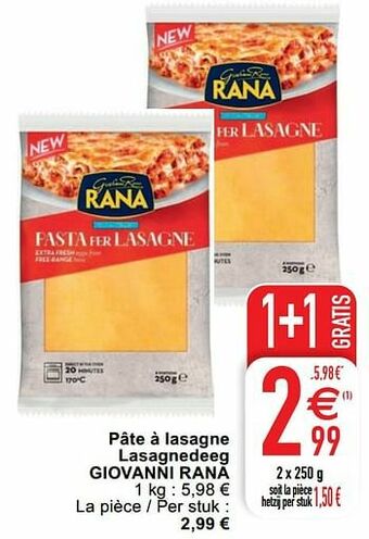 Cora Pâte à lasagne lasagnedeeg giovanni rana aanbieding