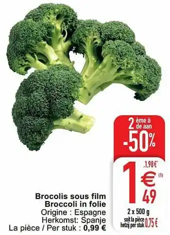 Cora Brocolis sous film broccoli in folie aanbieding