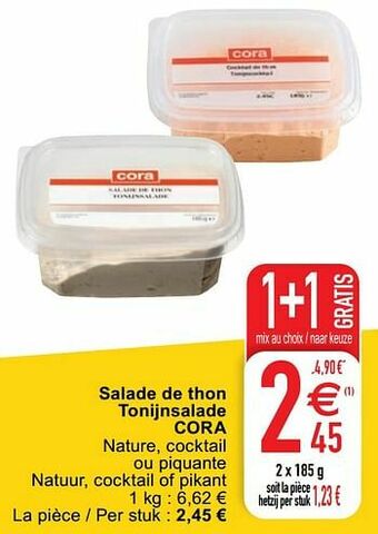 Cora Salade de thon tonijnsalade cora aanbieding