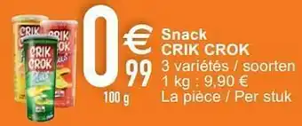 Cora Snack crik crok aanbieding