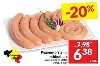 Kippenworsten of -chipolata’s