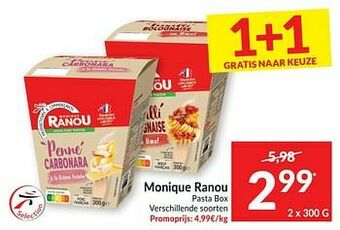 Intermarché Monique ranou pasta box aanbieding