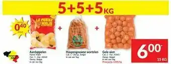 Intermarché Aardappelen panier malin + haspengouwse wortelen + gele uien aanbieding