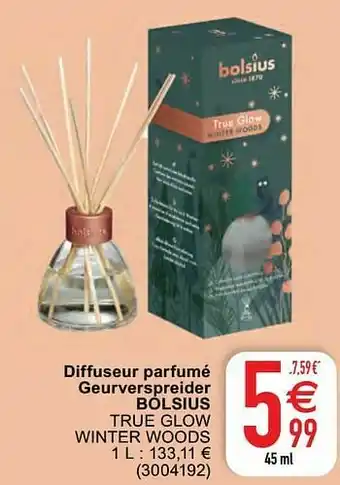 Cora Diffuseur parfumé geurverspreider bolsius true glow winter woods aanbieding
