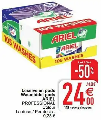 Cora Lessive en pods wasmiddel pods ariel professional aanbieding