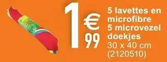 Cora 5 lavettes en microfibre 5 microvezel doekjes aanbieding