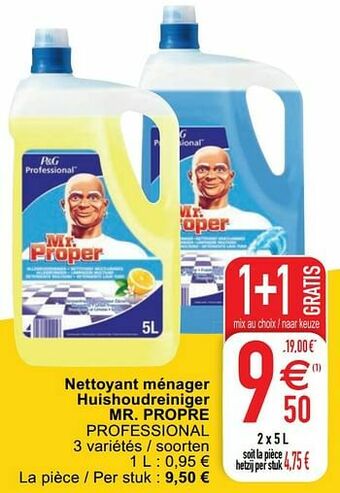 Cora Nettoyant ménager huishoudreiniger mr. propre professional aanbieding