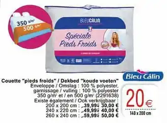 Cora Couette pieds froids - dekbed koude voeten aanbieding