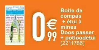 Boite de compas + étui à mines doos passer + potloodetui