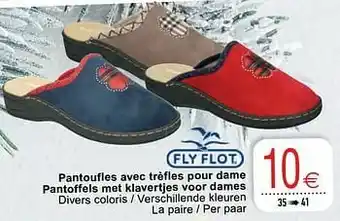 Cora Pantoufles avec trèfles pour dame pantoffels met klavertjes voor dames aanbieding