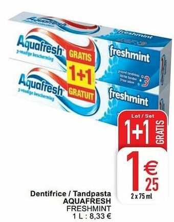 Cora Dentifrice - tandpasta aquafresh freshmint aanbieding