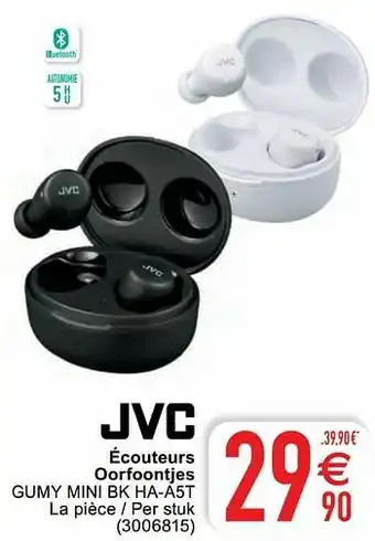 Cora Jvc écouteurs oorfoontjes gumy mini bk ha-a5t aanbieding