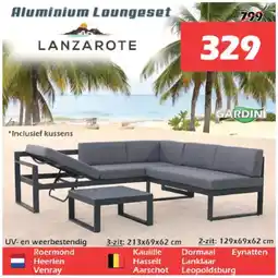 iTEK Aluminium Loungeset Lanzarote aanbieding