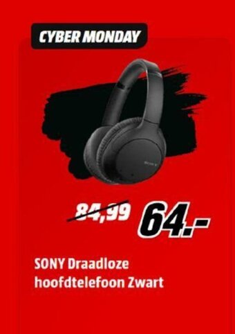 MediaMarkt Sony Draadloze hoofdtelefoon Zwart aanbieding