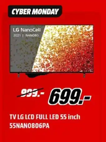 MediaMarkt TV LG LCD Full LED 55 inch 55NANO806PA aanbieding