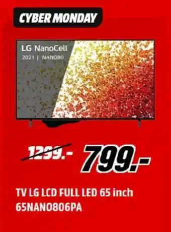 MediaMarkt TV LG LCD Full LED 65 inch 65NANO806PA aanbieding