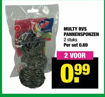 Multy rvs pannensponzen 2 voor