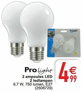 2 ampoules led 2 ledlampen