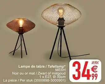 Cora Lampe de table - tafellamp mesh aanbieding