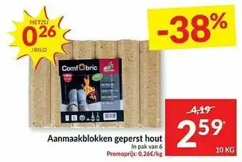 Intermarché Aanmaakblokken geperst hout aanbieding