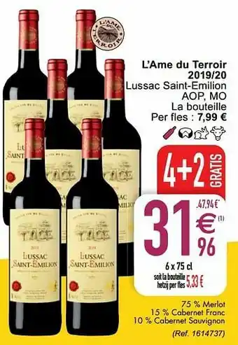 Cora L’ame du terroir 2019-20 lussac saint-emilion aop mo aanbieding