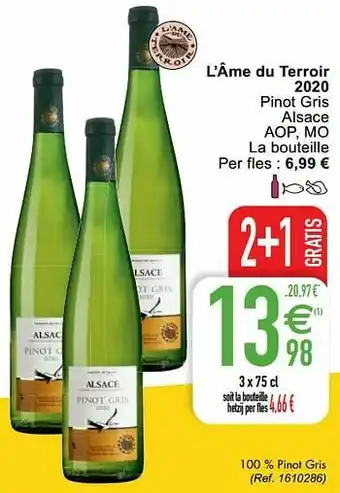 Cora L’âme du terroir 2020 pinot gris alsace aop mo aanbieding