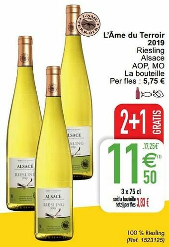 Cora L’âme du terroir 2019 riesling alsace aop mo aanbieding