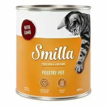 Zooplus 6x800g Gevogeltepannetje Mals gevogelte met gevogeltehart Smilla Kattenvoer aanbieding