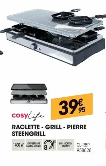 Electro Depot Cosy Life Raclette-Grill-Pierre Steengrill aanbieding