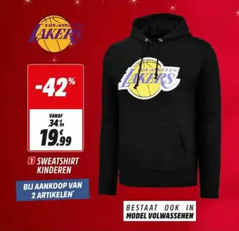 Intersport Los-Angeles Lakkers Sweatshirt kinderen aanbieding