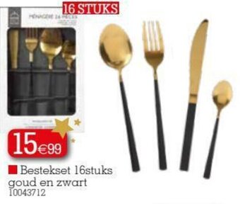 Bestekset 16stuks goud en zwart