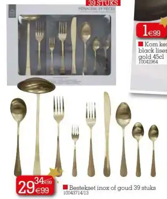 Yess Bestekset inox of goud 39 stuks aanbieding