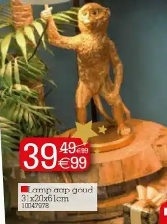 Yess Lamp aap goud 31x20x61cm aanbieding