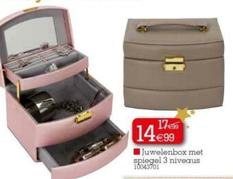 Yess Juwelenbox met spiegel 3 niveaus aanbieding