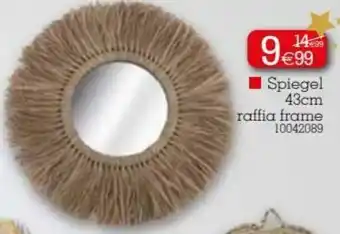 Yess Spiegel 43cm raffia frame aanbieding