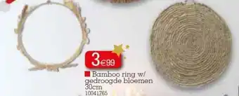 Bamboo ring w/ gedroogde bloemen 30cm
