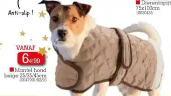 Yess Mantel hond beige 25/35/45cm aanbieding
