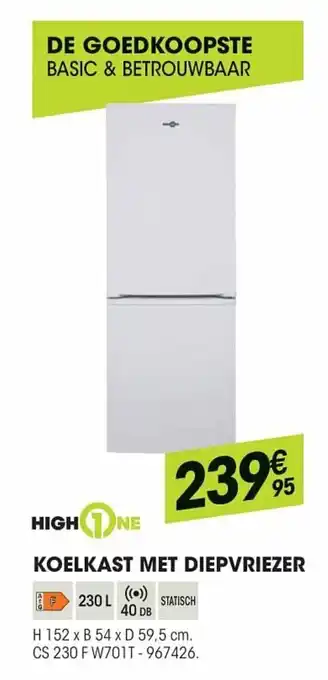 Electro Depot High One Koelkast Met Diepvriezer aanbieding