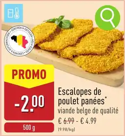 ALDI Escalopes de poulet panées aanbieding