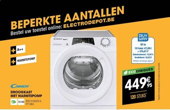 Electro Depot Candy Droogkast Met Warmtepomp aanbieding
