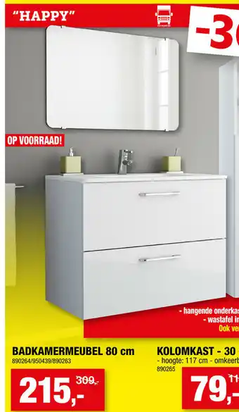 Hubo Badkamermeubel Happy 80cm aanbieding